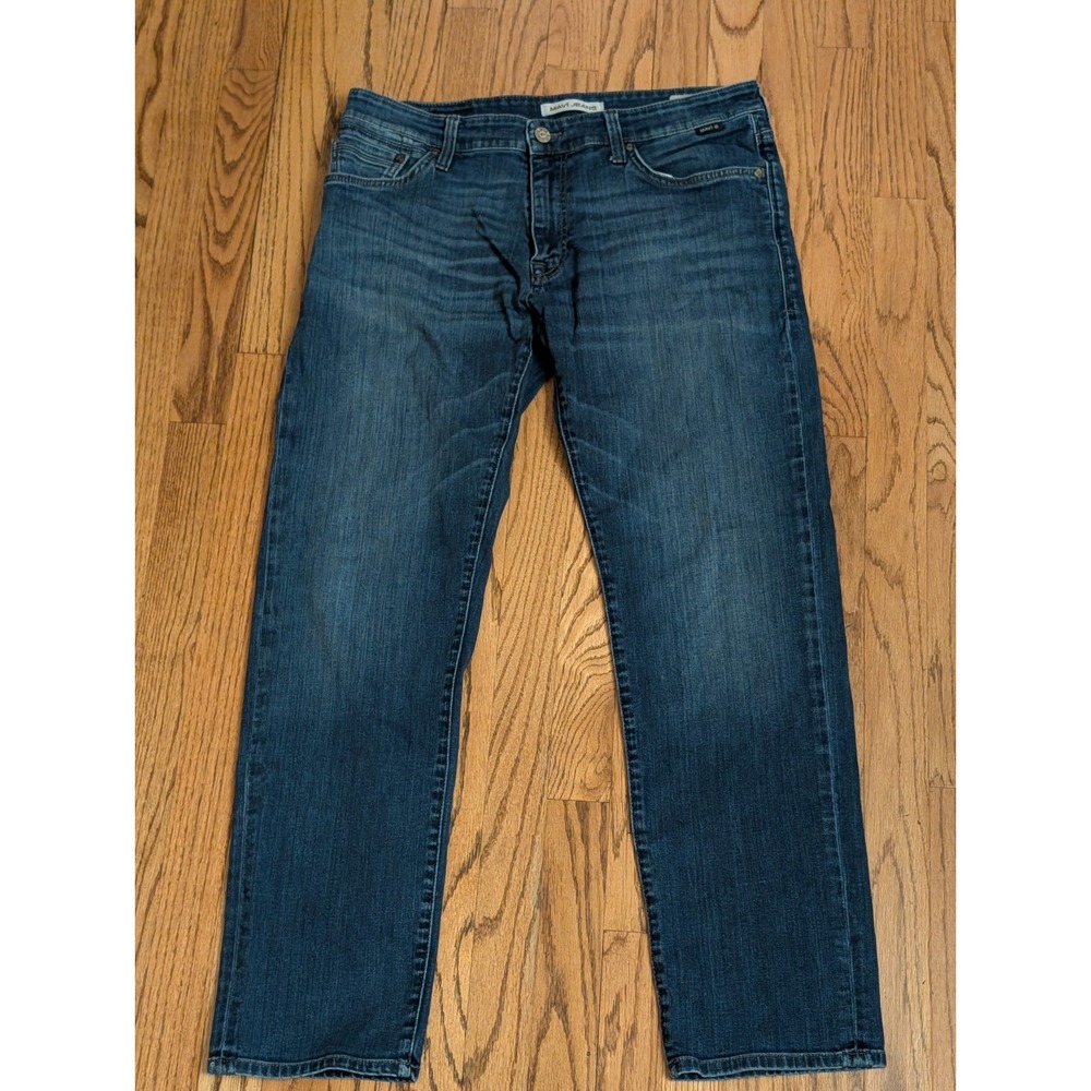 Mavi Jeans Zach Straight Leg Men's 33x29 Dark Wash Stretch Cotton Denim Zip Fly - Picture 2 of 15